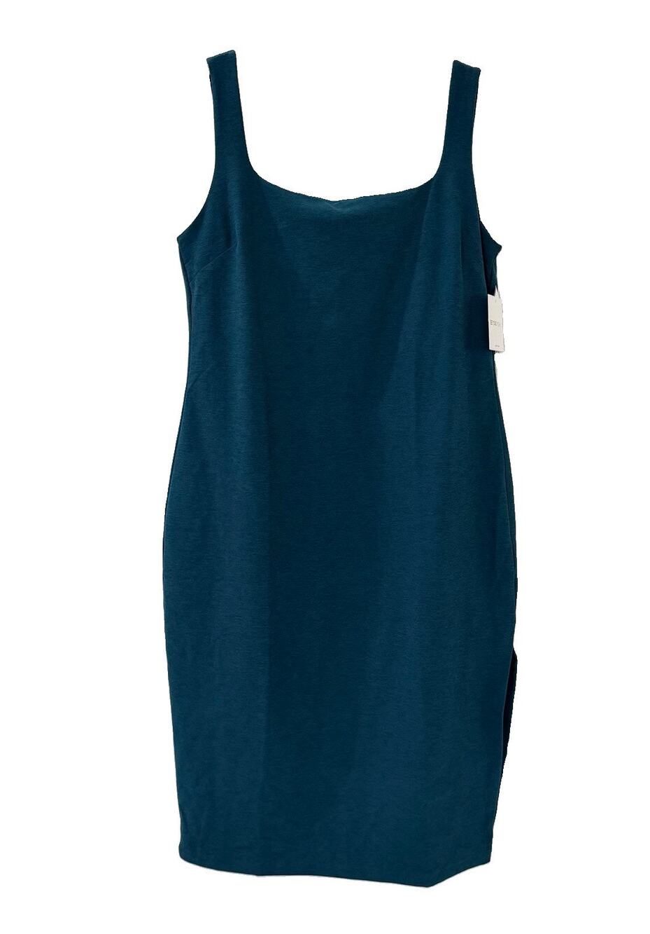 New Beyond Yoga Womens Deoch Green Spacedye Icon Midi Dress 2X $122 Built In Bra